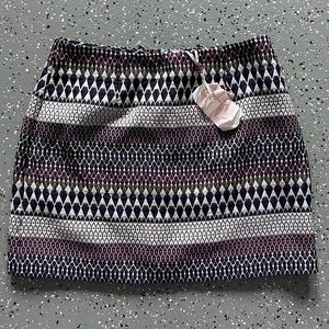 Ted Baker London Metallic Geometric Jacquard Mini Skirt NWT